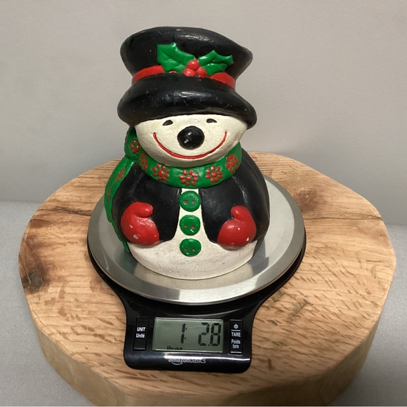 🔴 Vintage Christmas Snowman Piggy/Coin Bank with Stopper - Ceramic Crafted - Picture 13 of 13